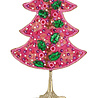 Doing Goods - Kerstboompje Whimsy Roze Multicolor Messing 15x9,5x30cm Doing Goods - Kerstboompje Whimsy Roze Multicolor Messing 15x9,5x30cm
