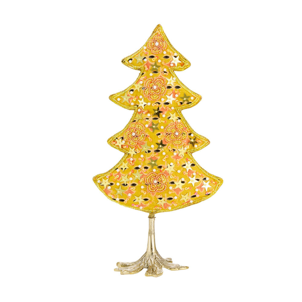 Doing Goods - Kerstboompje Whimsy Geel Multicolor Messing 15x9,5x30cm Doing Goods - Kerstboompje Whimsy Geel Multicolor Messing 15x9,5x30cm