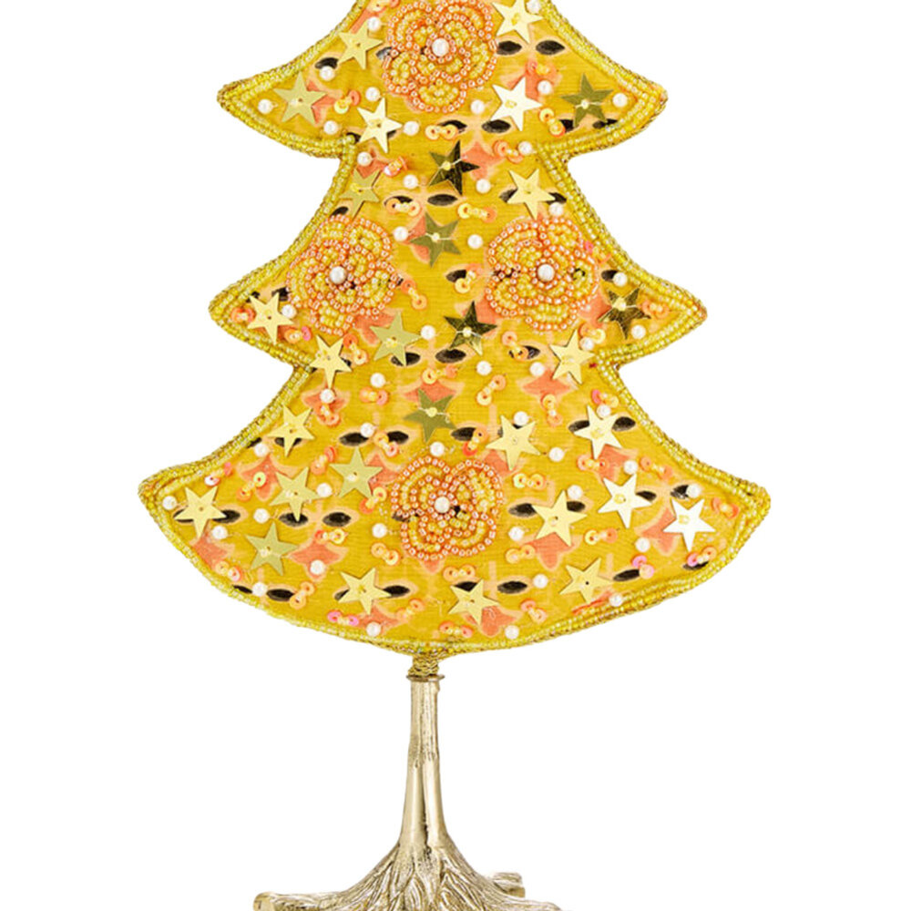 Doing Goods - Kerstboompje Whimsy Geel Multicolor Messing 15x9,5x30cm Doing Goods - Kerstboompje Whimsy Geel Multicolor Messing 15x9,5x30cm