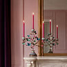 Werns - Kandelaar Vlinders Blauw-Jade-Roze Goud 35x39cm 3-Armen