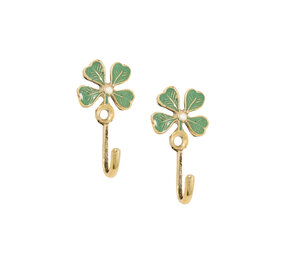 Doing Goods - Wandhaakjes Lucky Clover Messing 3x5cm set van 2
