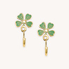 Doing Goods - Wandhaakjes Lucky Clover Groen Emaille & Messing 3x5cm – Set van 2