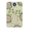 Doing Goods - Wandhaakjes Lucky Clover Groen Emaille & Messing 3x5cm – Set van 2