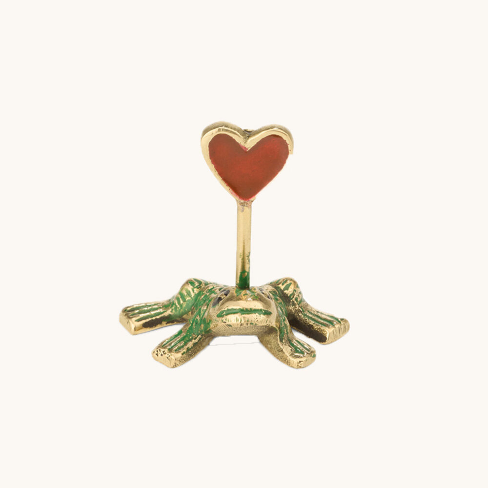 Doing Goods - Kaart & Foto Houder Robbie Kikker Groen Gerecycled Messing 5x5x2,5cm