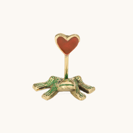 Doing Goods - Kaart & Foto Houder Robbie Kikker Groen Gerecycled Messing 5x5x2,5cm