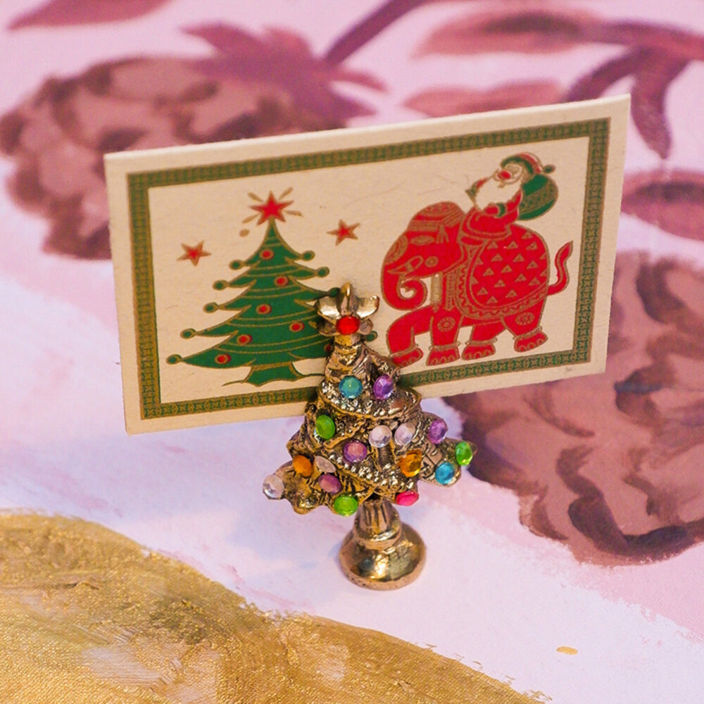 Doing Goods - Kaart & Foto Houder Christmas Tree Multicolor Gerecycled Messing 5x8cm Doing Goods - Kaart & Foto Houder Christmas Tree Multicolor Gerecycled Messing 5x8cm
