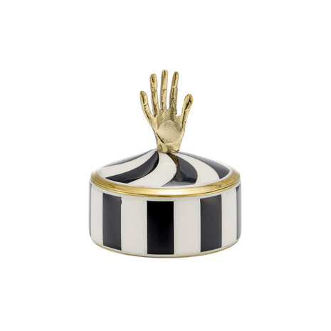 Doing Goods - Sieraden Doosje Jana Hand Circus Zwart-Wit Messing & Resin 7x8cm Doing Goods - Sieraden Doosje Jana Hand Circus Zwart-Wit Messing & Resin 7x8cm