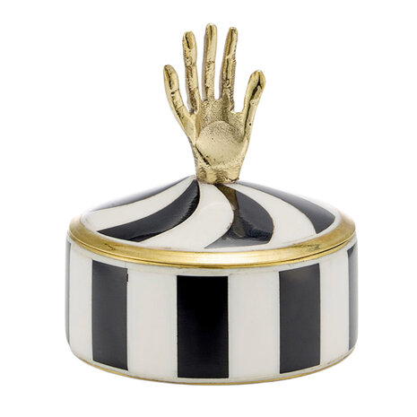 Doing Goods - Sieraden Doosje Jana Hand Circus Zwart-Wit Messing & Resin 7x8cm Doing Goods - Sieraden Doosje Jana Hand Circus Zwart-Wit Messing & Resin 7x8cm