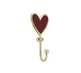 Doing Goods - Wandhaak Pyar Heart Red Messing 6x12cm Doing Goods - Wandhaak Pyar Heart Red Messing 6x12cm