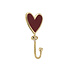Wandhaak Pyar Heart Red Messing 6x12cm