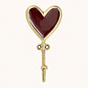 Doing Goods - Wandhaak Pyar Heart Rood Gerecycled Messing 6x12cm Doing Goods - Wandhaak Pyar Heart Rood Gerecycled Messing 6x12cm
