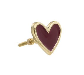 Doing Goods - Ladeknop Pyar Heart Red Messing 6x6cm