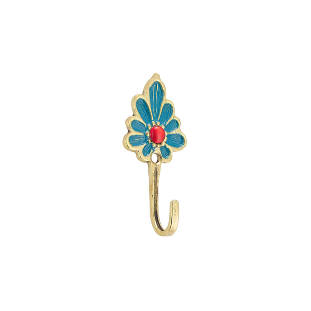Doing Goods - Wandhaak Sadie Turquoise-Rood Messing 4x9cm Doing Goods - Wandhaak Sadie Turquoise-Rood Messing 4x9cm
