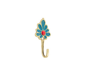 Doing Goods - Wandhaak Sadie Turquoise Messing 4x9cm Doing Goods - Wandhaak Sadie Turquoise Messing 4x9cm