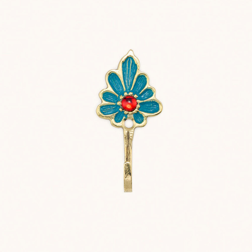 Doing Goods - Wandhaak Sadie Turquoise-Rood Messing 4x9cm Doing Goods - Wandhaak Sadie Turquoise-Rood Messing 4x9cm