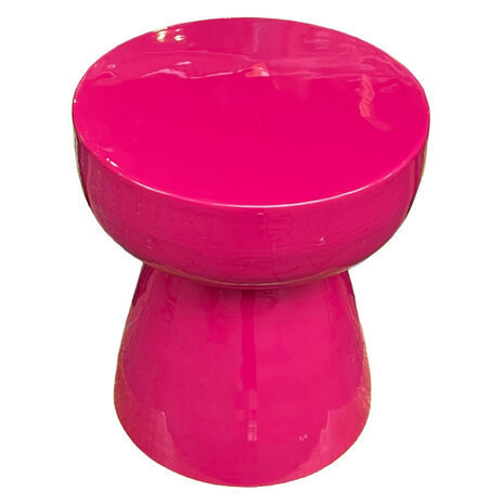 Colmore - Bijzettafel Jamie Fuchsia Geëmailleerd Metaal 33x38cm Colmore - Bijzettafel Jamie Fuchsia Geëmailleerd Metaal 33x38cm