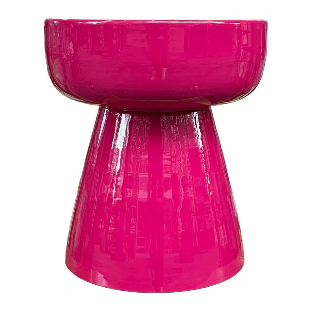 Colmore - Bijzettafel Jamie Fuchsia Geëmailleerd Metaal 33x38cm Colmore - Bijzettafel Jamie Fuchsia Geëmailleerd Metaal 33x38cm