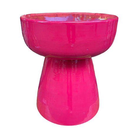 Colmore - Bijzettafel Jamie Fuchsia Geëmailleerd Metaal 33x38cm Colmore - Bijzettafel Jamie Fuchsia Geëmailleerd Metaal 33x38cm