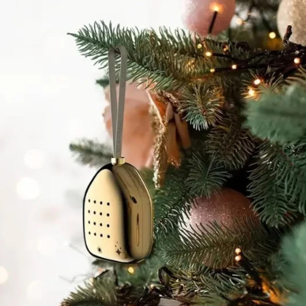 Zwitscherbox - Kerstbal Jingle Bells Goud met Kerstgeluiden en Bewegingssensor 6x7cm Zwitscherbox - Kerstbal Jingle Bells Goud met Kerstgeluiden en Bewegingssensor 6x7cm