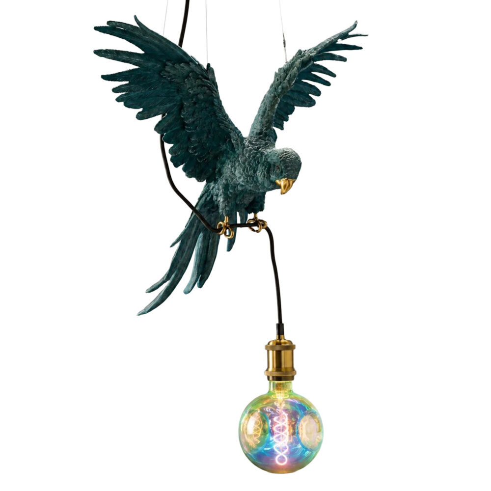 Melting Pot - Hanglamp Papegaai Percy Groen – Tropische Dierenlamp 50x57x25cm Melting Pot - Hanglamp Papegaai Percy Groen – Tropische Dierenlamp 50x57x25cm