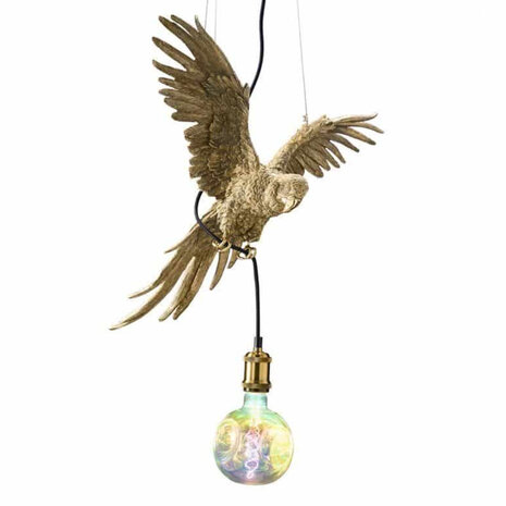 Melting Pot - Hanglamp Papegaai Percy Goud– Design Dierenlamp 50x57x25cm Melting Pot - Hanglamp Papegaai Percy Goud– Design Dierenlamp 50x57x25cm