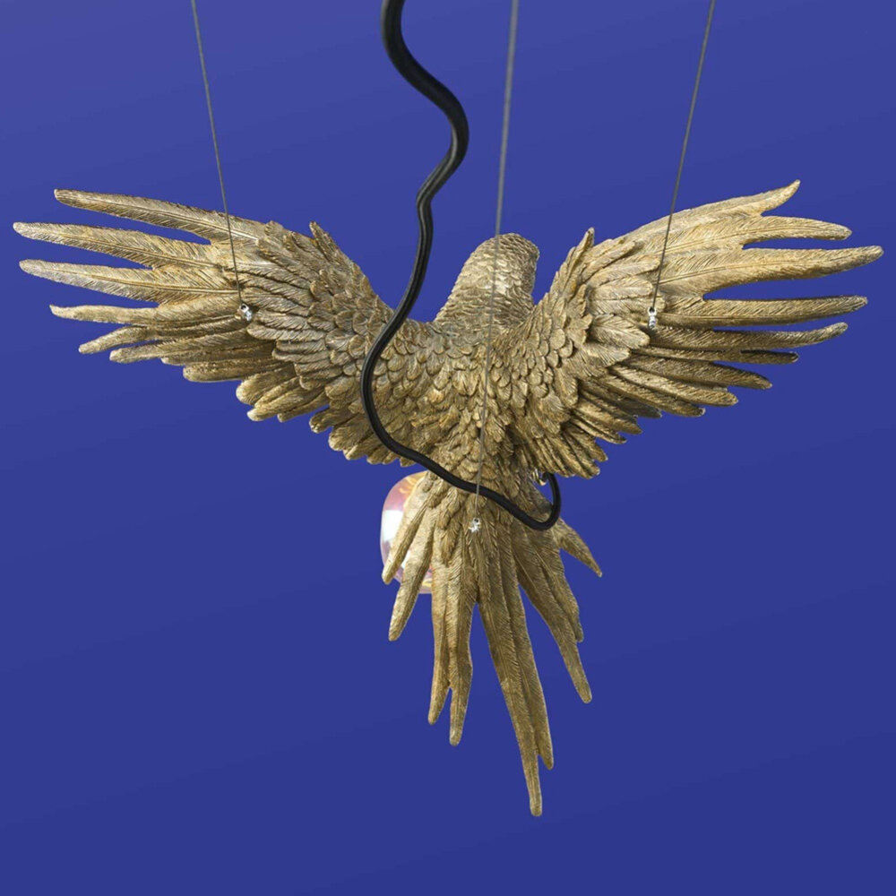 Melting Pot - Hanglamp Papegaai Percy Goud– Design Dierenlamp 50x57x25cm Melting Pot - Hanglamp Papegaai Percy Goud– Design Dierenlamp 50x57x25cm
