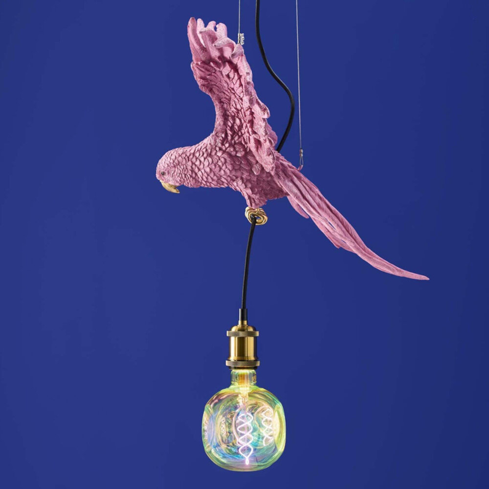 Melting Pot - Hanglamp Papegaai Percy Roze– Dierenlamp 50x57x25cm
