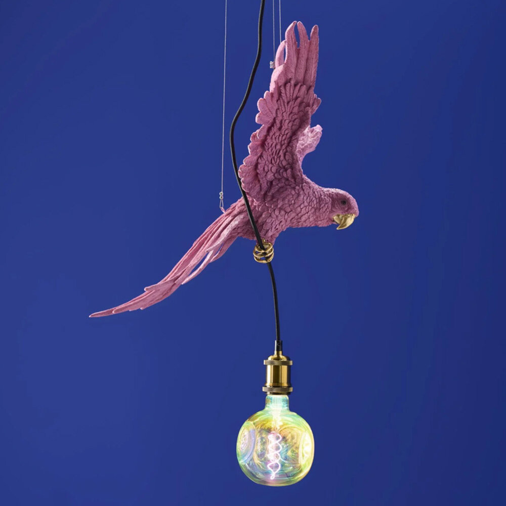Melting Pot - Hanglamp Papegaai Percy Roze– Dierenlamp 50x57x25cm