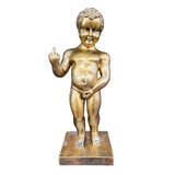 Melting Pot - Beeld Manneken Pis F*ck You Antiek Goud 20x45cm