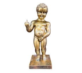 Melting Pot - Beeld Manneken Pis F*ck You Antiek Goud 20x45cm Melting Pot - Beeld Manneken Pis F*ck You Antiek Goud 20x45cm