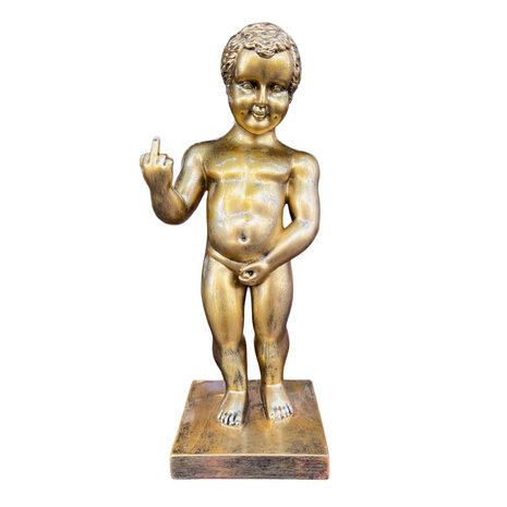 Melting Pot - Manneken Pis F*ck You Beeld Antiek Goud Polystone 20x45cm Melting Pot - Manneken Pis F*ck You Beeld Antiek Goud Polystone 20x45cm