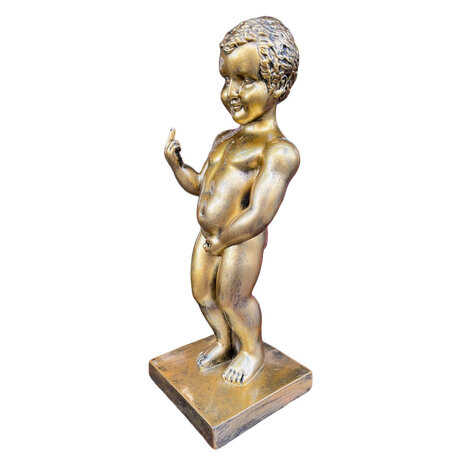 Melting Pot - Manneken Pis F*ck You Beeld Antiek Goud Polystone 20x45cm Melting Pot - Manneken Pis F*ck You Beeld Antiek Goud Polystone 20x45cm