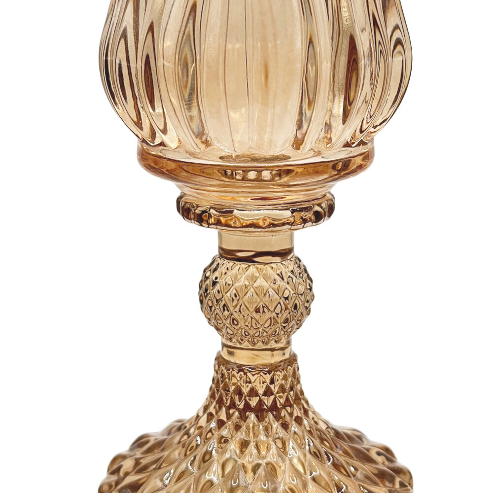 Melting Pot - Waxinehouder Tulp Lichtbruin Glas 8x15cm Melting Pot - Waxinehouder Tulp Lichtbruin Glas 8x15cm