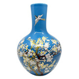 Melting Pot - Vaas Chinees Vogels Bloesem Blauw Porselein 31x45cm Melting Pot - Vaas Chinees Vogels Bloesem Blauw Porselein 31x45cm