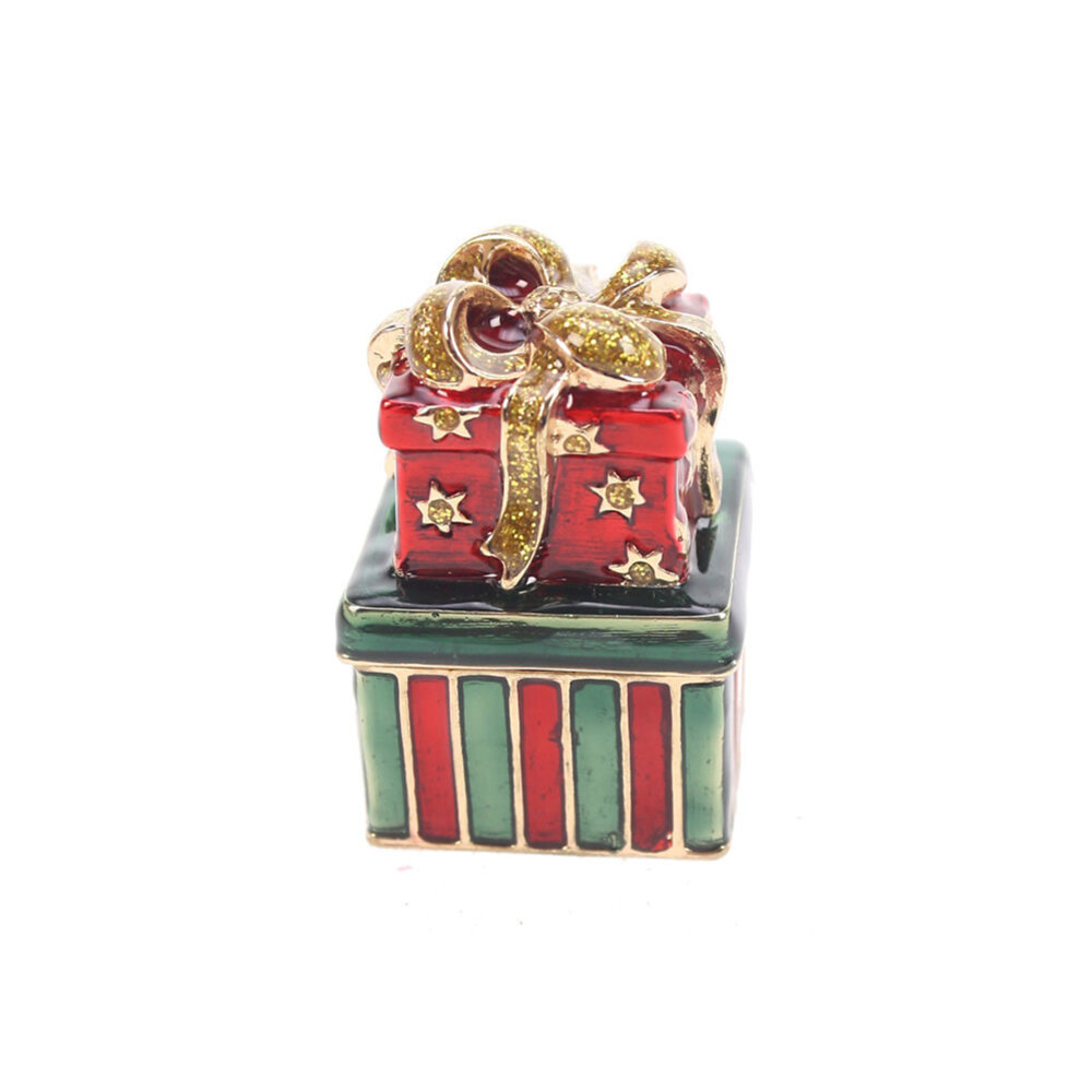 Melting Pot - Sieradendoosje Kerstcadeau Rood Groen met Goud Metaal 3x5cm Melting Pot - Sieradendoosje Kerstcadeau Rood Groen met Goud Metaal 3x5cm