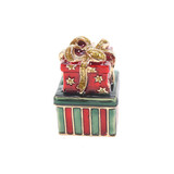 Melting Pot - Sieradendoosje Kerstcadeau Rood Groen Goud Metaal 3x5cm Melting Pot - Sieradendoosje Kerstcadeau Rood Groen Goud Metaal 3x5cm