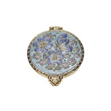 Melting Pot - Sieradendoosje met Spiegel Blauw Goud Metaal 5x2cm Melting Pot - Sieradendoosje met Spiegel Blauw Goud Metaal 5x2cm