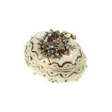 Melting Pot - Sieradendoosje Ovaal Vlinder Wit Goud Metaal 5x4x3cm Melting Pot - Sieradendoosje Ovaal Vlinder Wit Goud Metaal 5x4x3cm