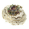 Melting Pot - Sieradendoosje Ovaal Vlinder Wit Goud Metaal 5x4x3cm Melting Pot - Sieradendoosje Ovaal Vlinder Wit Goud Metaal 5x4x3cm