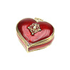 Melting Pot - Hartvormig Sieradendoosje Rood Goud Emaille Metaal met Strass 5x4cm Melting Pot - Hartvormig Sieradendoosje Rood Goud Emaille Metaal met Strass 5x4cm