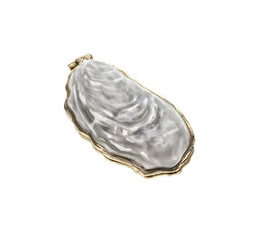 Melting Pot - Sieradendoosje Oester Parelmoer Goud Metaal 7x4x2cm Melting Pot - Sieradendoosje Oester Parelmoer Goud Metaal 7x4x2cm