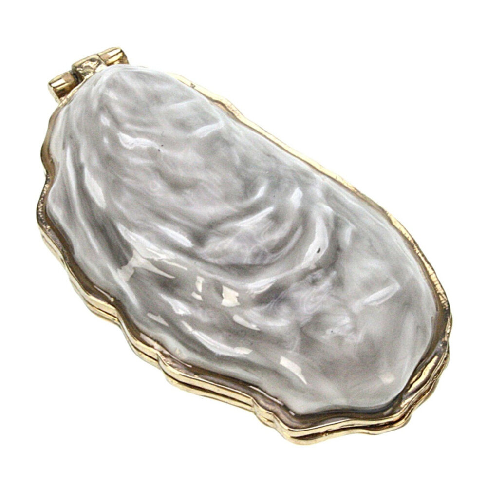 Melting Pot - Sieradendoosje Oester Parelmoer Wit Goud Metaal 7x4x2cm Melting Pot - Sieradendoosje Oester Parelmoer Wit Goud Metaal 7x4x2cm