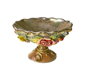 Werns - Schaal Flora met Bloemen Multicolor Goud 26x16cm Werns - Schaal Flora met Bloemen Multicolor Goud 26x16cm