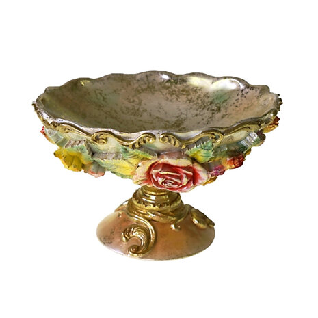 Werns - Decoratieve Schaal Flora met Bloemen Multicolor Goud Polyresin 26x19x16cm Werns - Decoratieve Schaal Flora met Bloemen Multicolor Goud Polyresin 26x19x16cm