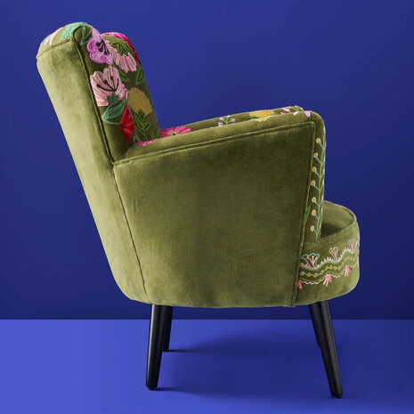 Melting Pot - Fauteuil Bloemen Groen Multicolor https://www.meltingpotamsterdam.nl/fauteuil-jungle-love-panter.html