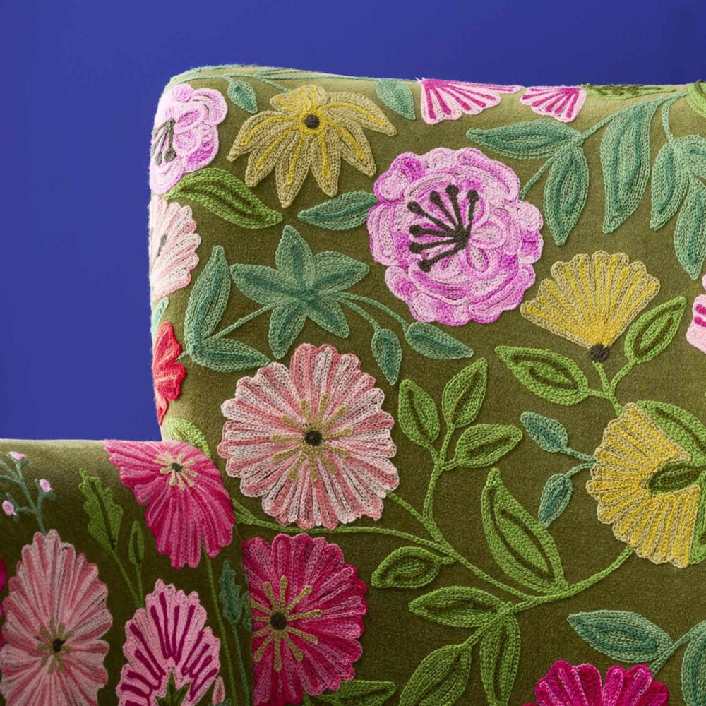 Melting Pot - Fauteuil Bloemen Groen Multicolor https://www.meltingpotamsterdam.nl/fauteuil-jungle-love-panter.html