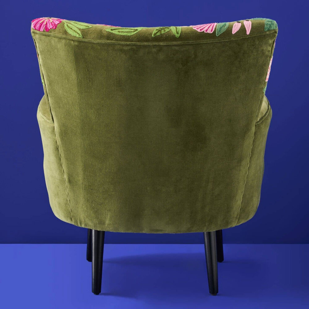 Melting Pot - Fauteuil Bloemen Groen Multicolor https://www.meltingpotamsterdam.nl/fauteuil-jungle-love-panter.html