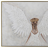 Melting Pot - Schilderij Engel met Vleugels Wit Goud Acryl op Canvas 122x82cm in Gouden Lijst Melting Pot - Schilderij Engel met Vleugels Wit Goud Acryl op Canvas 122x82cm in Gouden Lijst