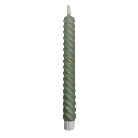 Melting Pot - LED-Kaars Candy Swirl Groen-Goudspetters 25cm met Timer Melting Pot - LED-Kaars Candy Swirl Groen-Goudspetters 25cm met Timer