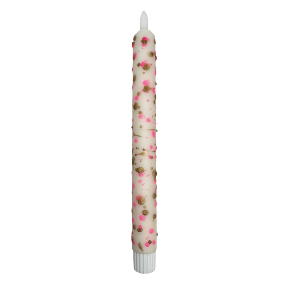Melting Pot - LED-Kaars Candy Ivoor-Bubbels Brons Roze 25cm met Timer Melting Pot - LED-Kaars Candy Ivoor-Bubbels Brons Roze 25cm met Timer